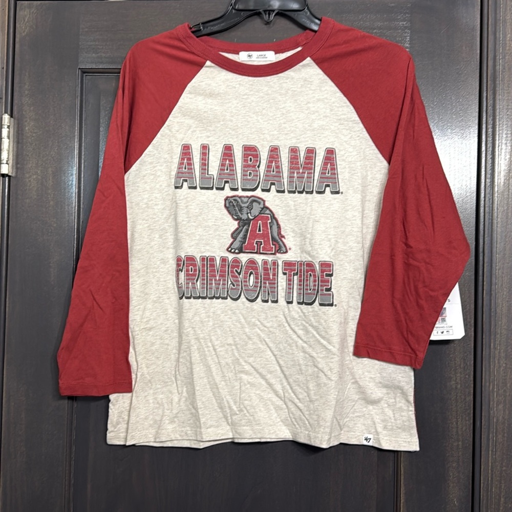 ‘47 brand Alabama Crimson Tide NWT 3/4‎ sleeve tshirt for Women L, M